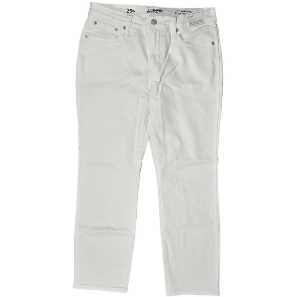 J. Crew Petite 9" vintage slim-straight‎ jean in white wash P29 NWT - Picture 1 of 12